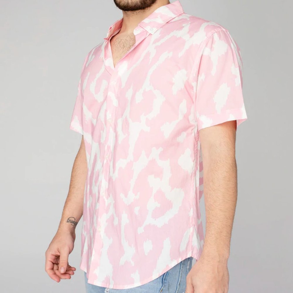 BUDDY LOVE ROBERT BUTTON DOWN DRESS SHIRT - ABSTRACT PINK